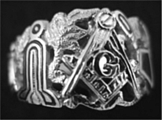 Gothic Sterling Silver Masonic Rings, Open Back #8G